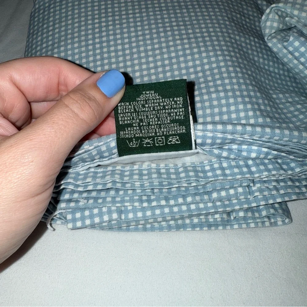 Rare vintage Ralph Lauren Beach House blue gingham sheet set